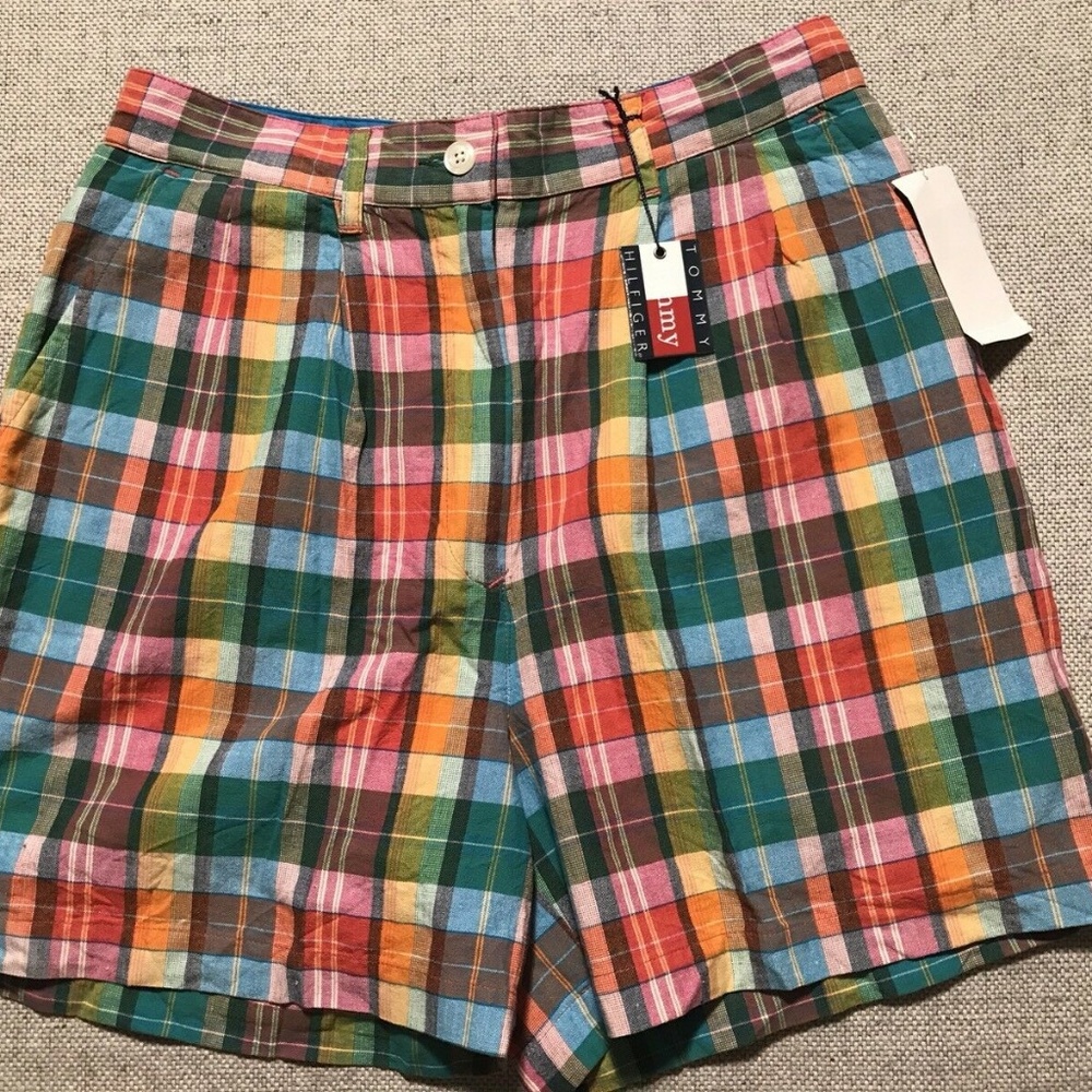 Tommy Hilfiger Womens Plaid Shorts Size 8 NEW